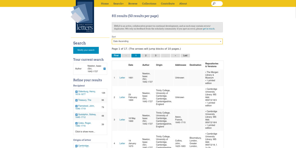 screenshot from EMLO project