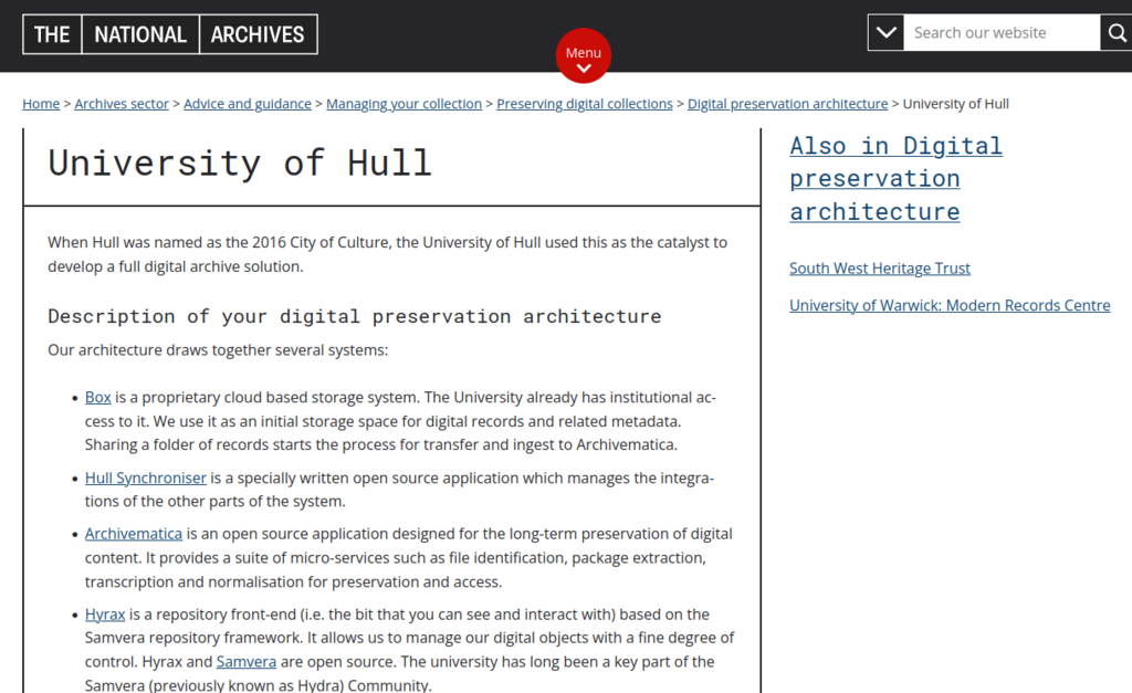 screenshot from Hull City of Culture project